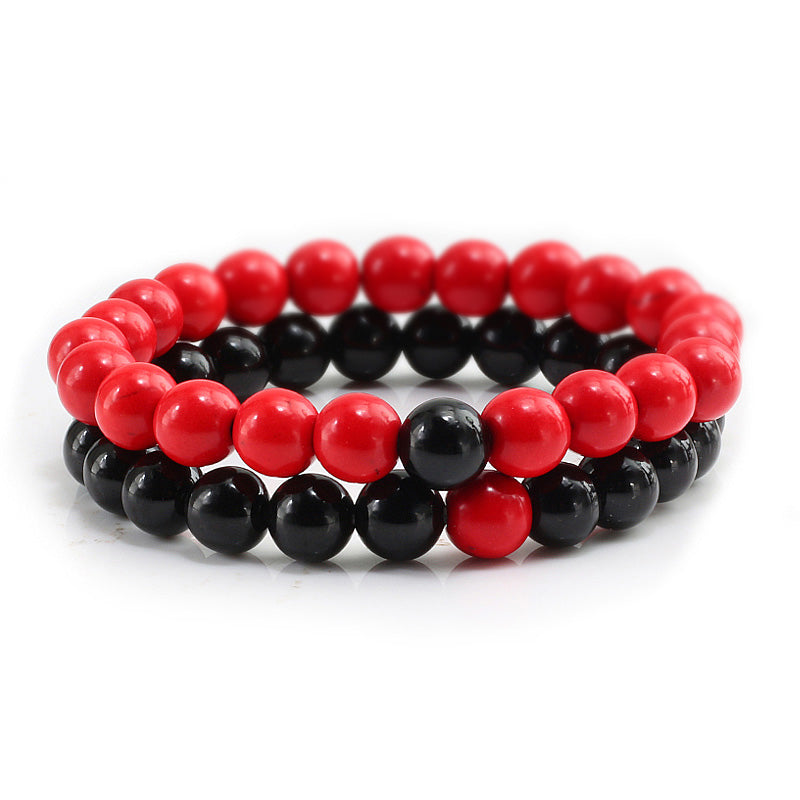 Colorful Natural Stone Couple Bracelets Set